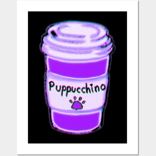 Puppuccino Pup Cup Purple Posters and Art